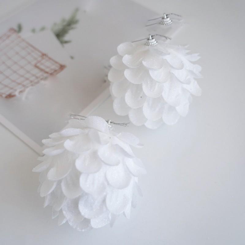 2/3/6/12 шт. Декоративный подвесной рождественский шар-подвеска из пенопласта с белым пером, сказочное украшение на Рождество из ПВХ, подвеска 8 см