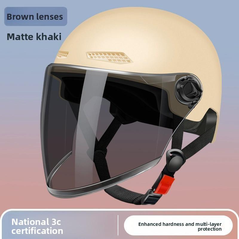 Electric Car Helmet Men and Women Summer Sun Protection Helmet Lightweight Half Helmet Battery Car Sunshade