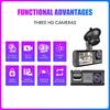 Car DVR HD 1080P Dash Camera IPS Video Recorder Cycle Dashcam Mirror Driving Recorder Night Vision