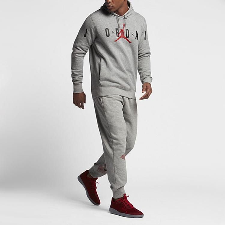 Jordan Мужская толстовка с капюшоном Knit Logo на флисовой подкладке Серая 834372-063