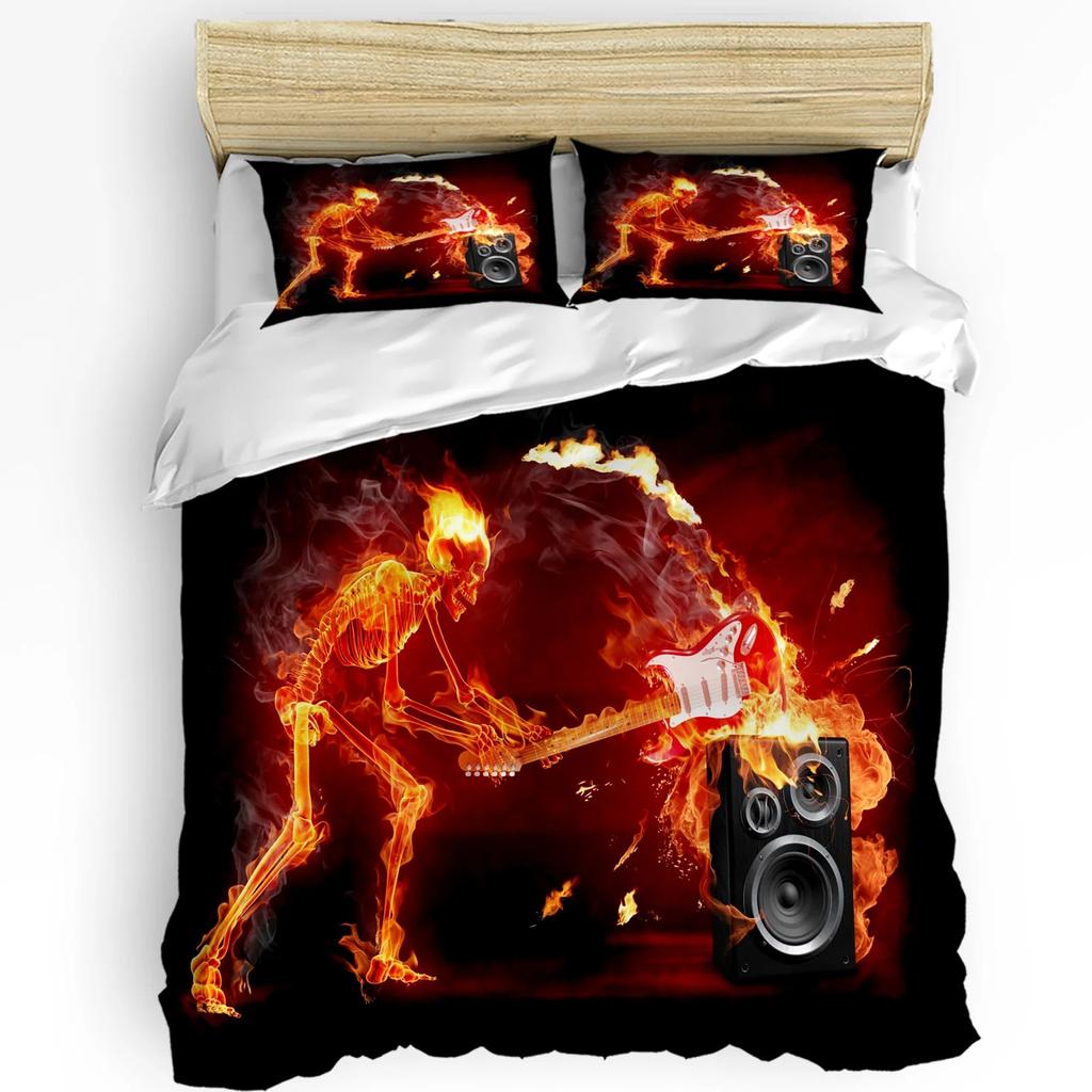 Firefighter Tool Flame Duvet Cover Bed Bedding Set For Double Home Textile Quilt Cover Pillowcases Bedroom Bedding Set No Sheet