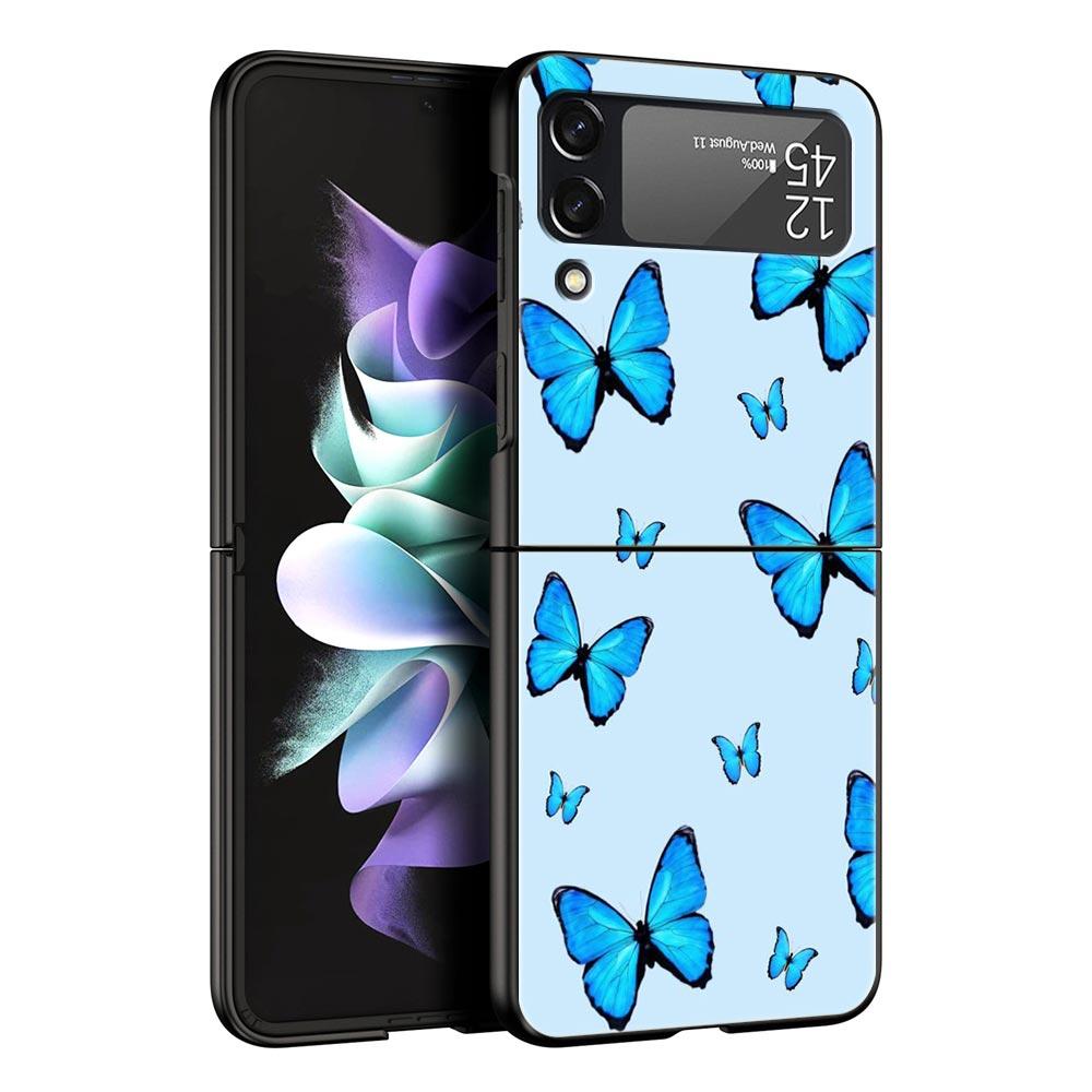 Чехол для телефона Z Flip 4 для Samsung Galaxy Z Flip 3 5G ZFlip3 Flip3 zflip Flip4, черный жесткий чехол для ПК, складной чехол в виде бабочки