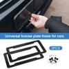 Черный держатель номерного знака Рамка номерного знака автомобиля Наклейка Накладка на номерной знак из углеродного волокна Универсальные автозапчасти