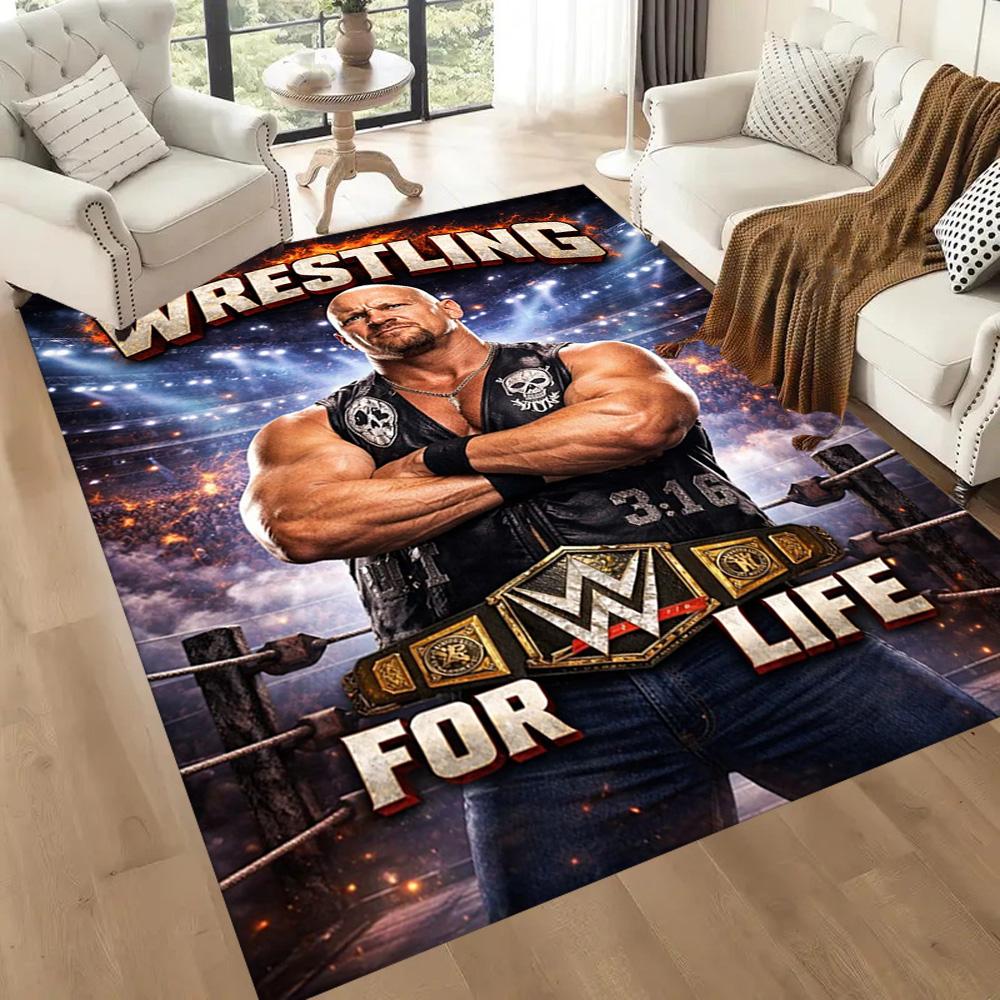 Stone Cold Steve Austin Square rugs are a great choice for living rooms, bedrooms, home décor, and as gifts.