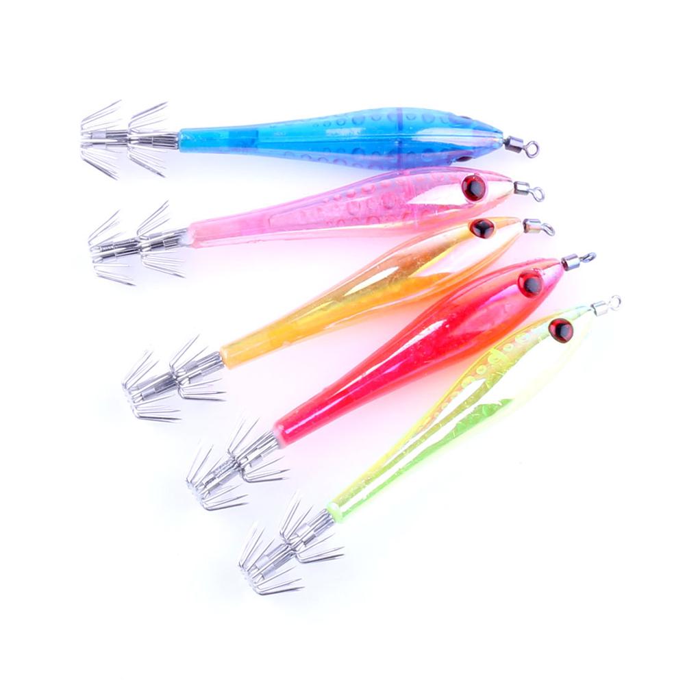 5PCS/LOT Shrimp Squid Jigs Jigging Squid Hook 9.5CM 6g Trout Lure Luminous Shrimp Squid Lure