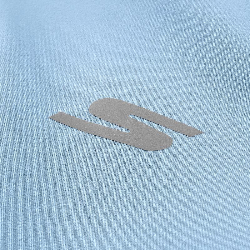 Skechers Простая Брендовая Логотип Удобная Дышащая Плетеная Куртка с Капюшоном Мужская Куртка Цветочная Корона-Синяя P424M213-01P1