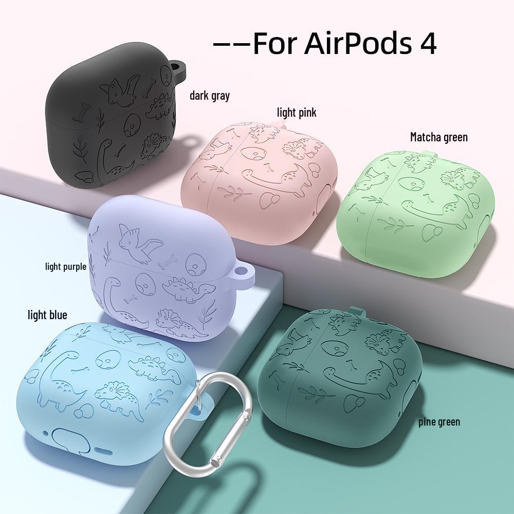 Защитный силиконовый чехол для AirPods 4-го поколения - Однотонный, Милый, Мягкий чехол для AirPods Pro 3