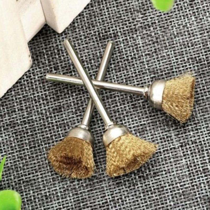 1 шт. 3 мм хвостовик полировальная латунная проволочная щетка для колесиков вращающийся инструмент для очистки