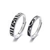 Кольца для пар Whale & Deer s999 из чистого серебра в ретро-стиле: Японский и корейский нишевый дизайн, открытые парные кольца, рождественский подарок
