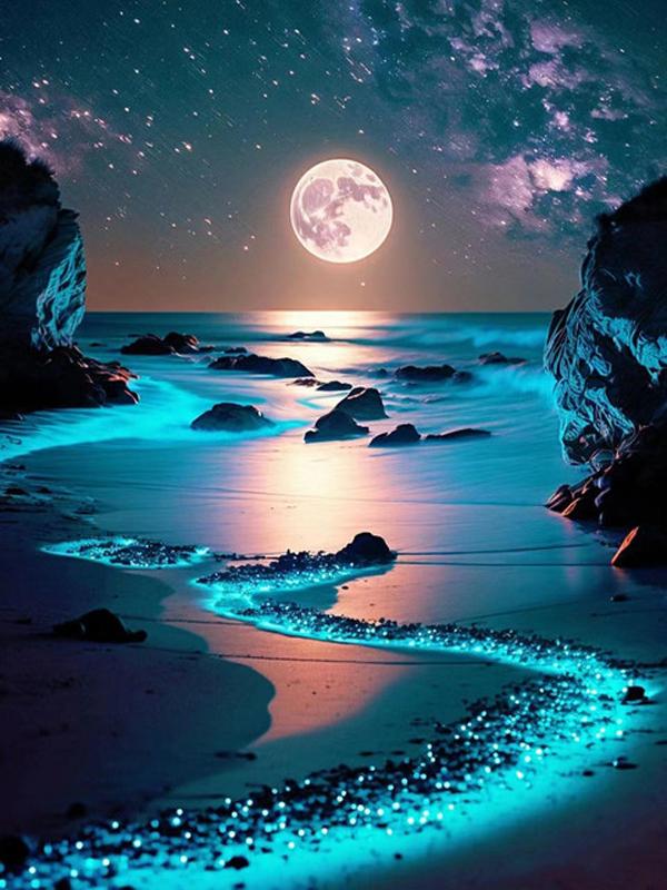 Алмазная живопись Новые поступления Луна Ночь Морской пейзаж Цветок Diy Полный квадратный круглый дрель Горный хрусталь Вышивка Роза Мозаика Наборы для вышивки крестом Настенный декор