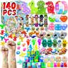 Lubibi Fidget Toys Pack, Fidget Toy Sensory Set For Anxiety Relief Stress Sensory Toys Fidget Box with Finger Puppets Bubble Pop Stress Ball Birthday