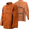 Leather Welding Jacket With Open Back, Bib Apron With Cape Sleeve, Heat Flame Resistant Welder Coat