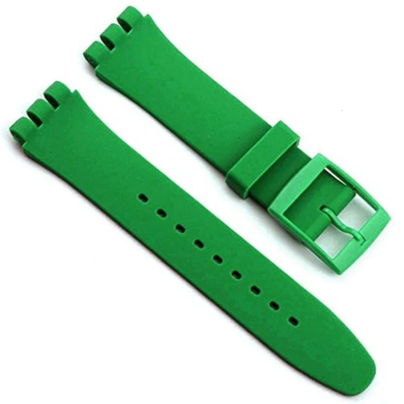 Водонепроницаемый силиконовый ремешок для часов Swatch, мягкий резиновый браслет, сменный ремешок для мужчин и женщин, 16/17/19/20 мм, аксессуары