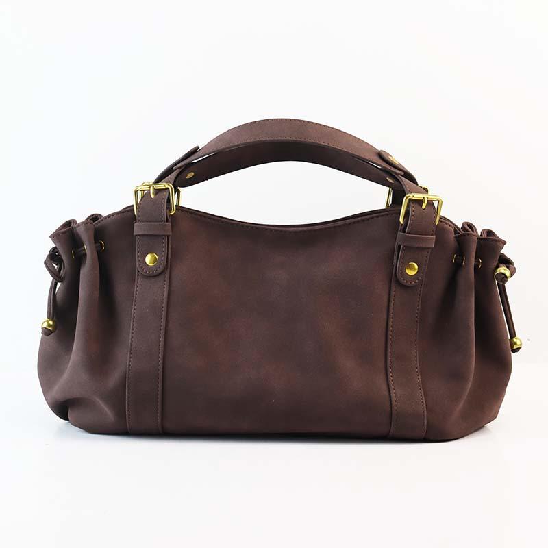 SSVIP Women's Large Capacity Soft Leather Pleated Shoulder Handbag
