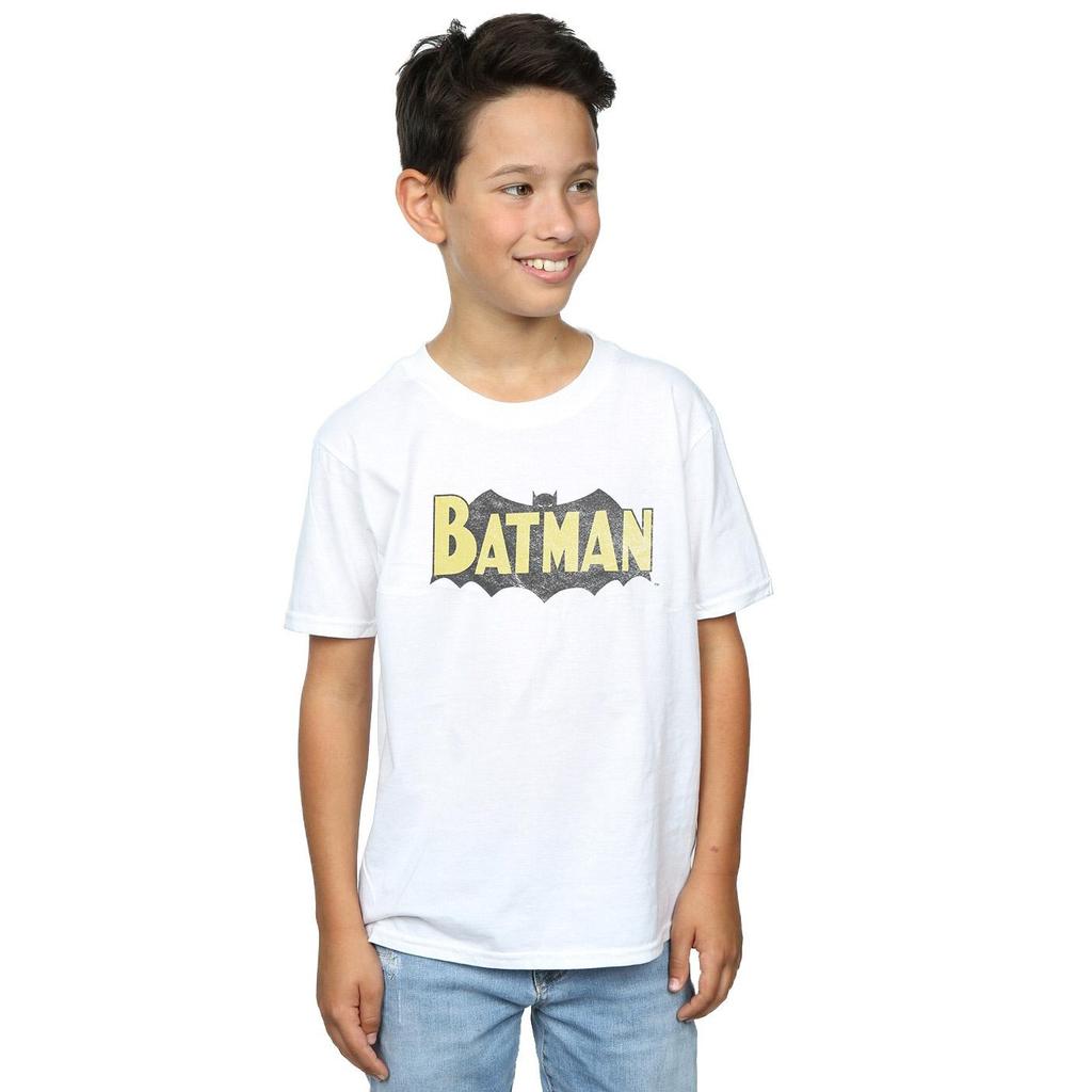 DC Comics Boys Batman Retro Shield Fade Distress T-Shirt