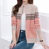 Autumn and Winter Korean Version of The Color Matching Small Jacket, Ladies Sweater, Outer Top, Knitted Cardigan