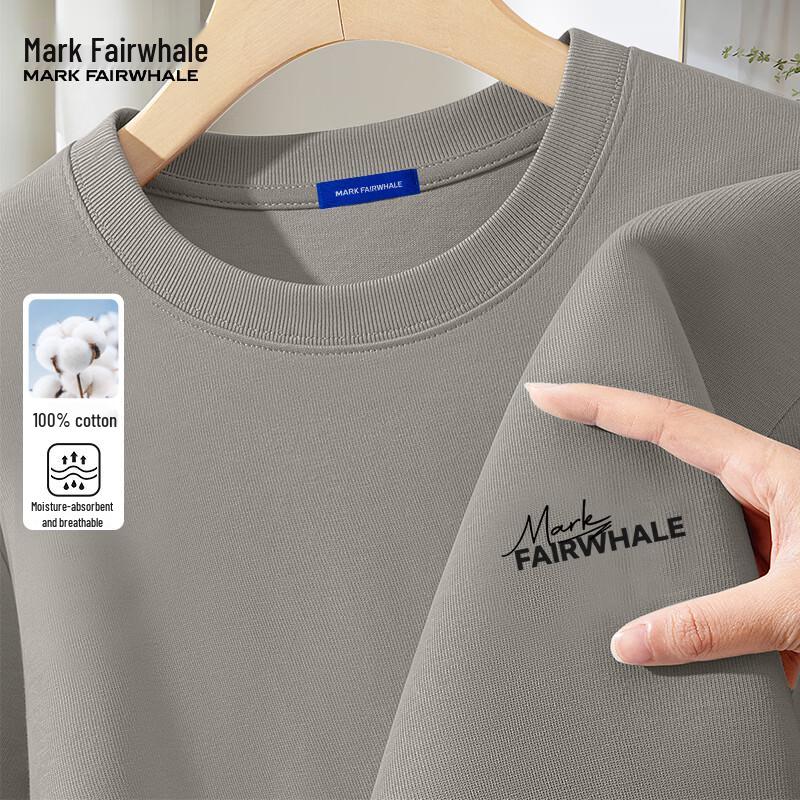 Mark Fairwhale Мужская хлопковая футболка 200 г/м² с принтом букв, тяжелая