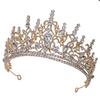 New Baroque Fashion Large Crown Tiara Bride Birthday Crown European Style Rhinestone Wedding Accessories