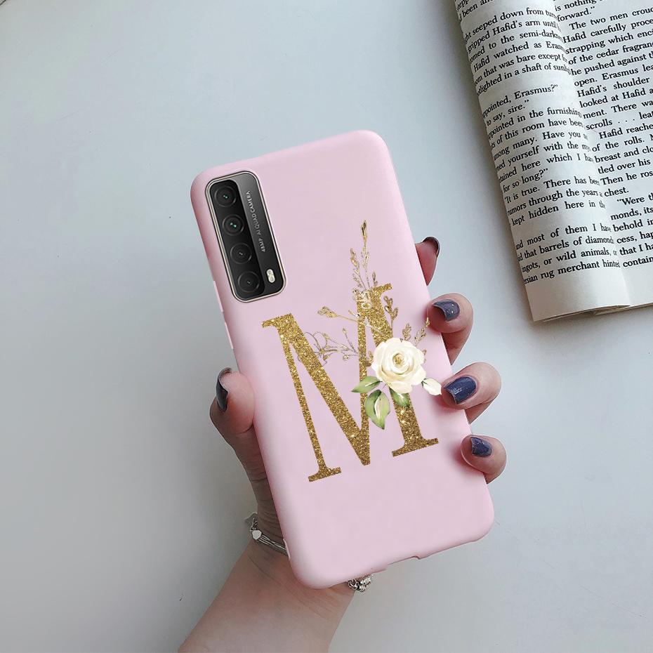 Модный Цветочный Чехол с Буквами Ударопрочный для Huawei P Smart 2021 Мягкий ТПУ Чехол для Huawei Y7A 2020 Y 7A Y7 A Чехлы для Телефонов 6.67"