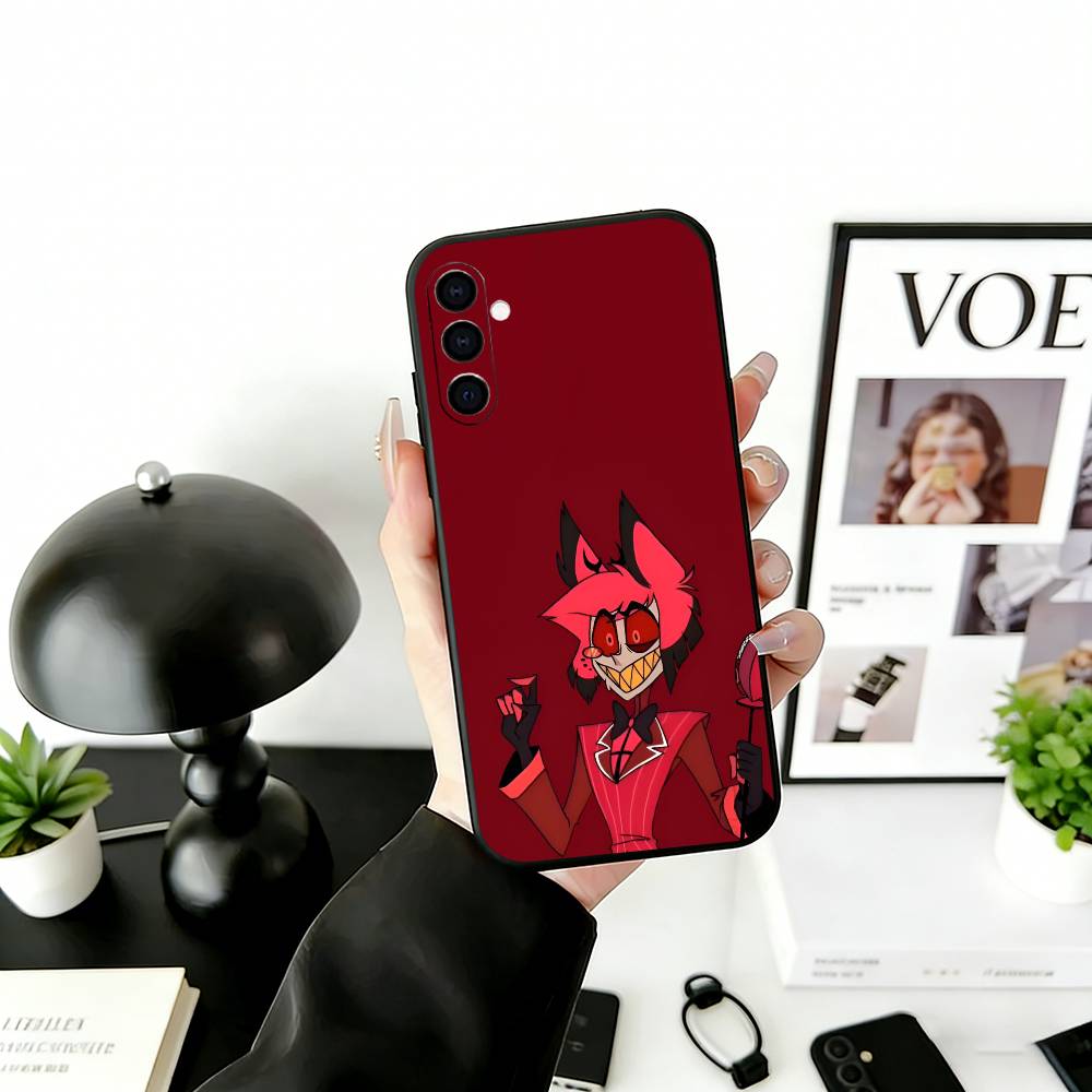 Чехол для телефона H-Hazbin A-Alastor для Samsung Galaxy A73,A72,A71,A70,A53,A52,A51, Мягкий силиконовый черный чехол