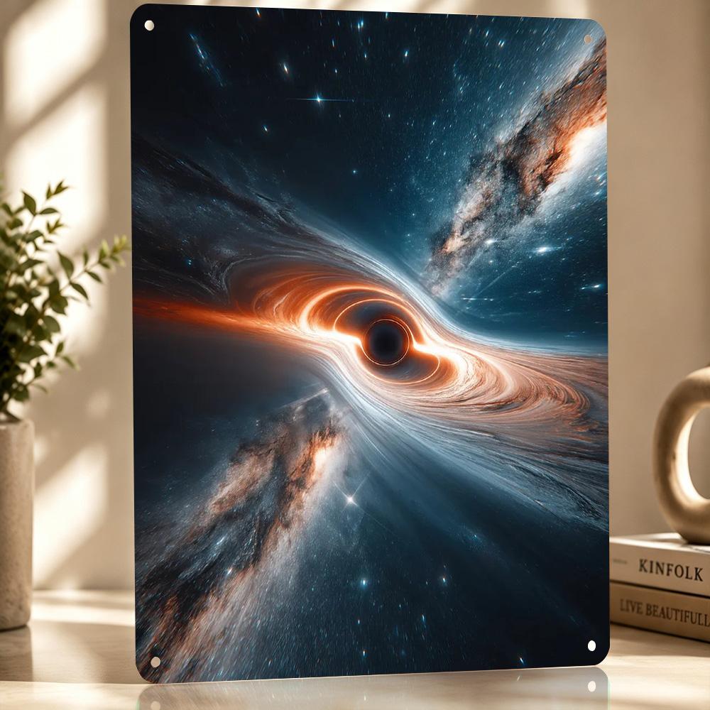Black Hole in Space D Texture Printed Poster Custom Vintage Metal Tin Plate Sign for Wall Art Garage Accessories Decor Luxury
