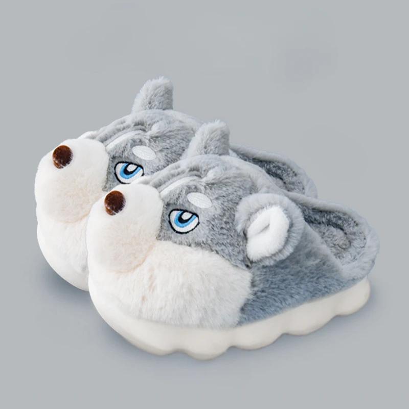 Fashion Winter Men's Bag Heel Cotton Slippers Indoor Home Thick Bottom Shoes Cute Plush Warm Footwear Coldproof Casual Slippers