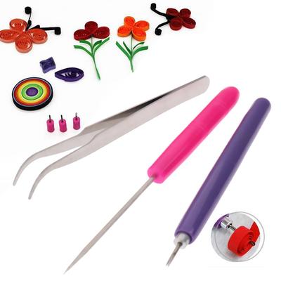 3 шт. Иглы-пинцеты, Инструмент-ручка с прорезью, Набор для квиллинга, Бумажный инструмент