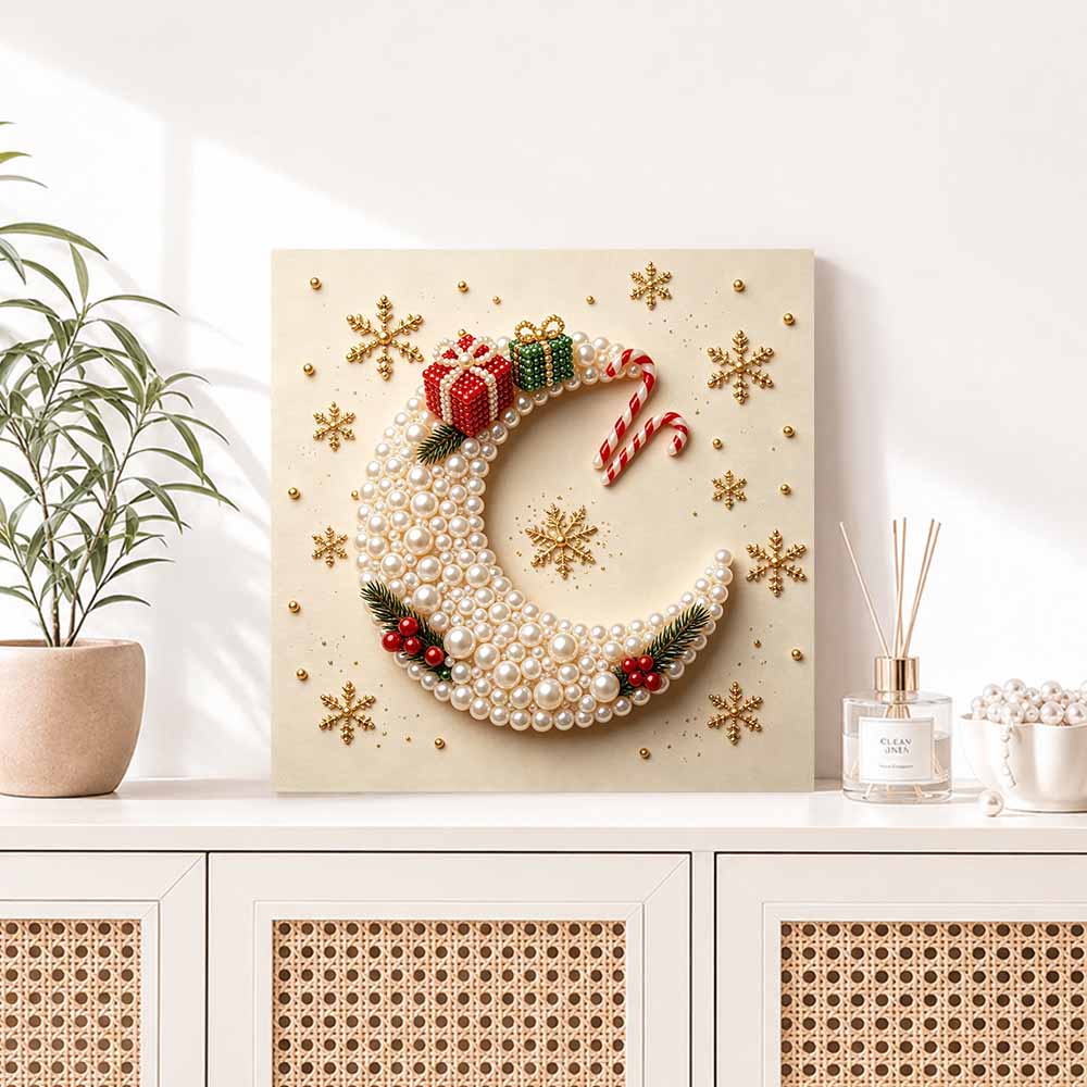 Pearl painting Moon Christmas art kit DIY handmade festive home decor painting