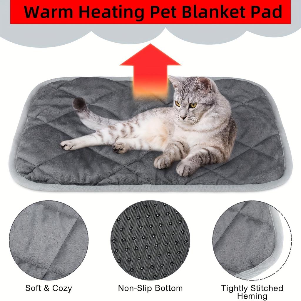 Cozy Self-Warming Pet Mat for Dogs & Cats - Extra Warm Thermal Bed with Non-Slip Bottom, Durable & Machine-Washable, Ideal for Indoor/Outdoor Use