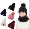 Winter Cable Hat Scarf Set Soft Warm Knit Ski Cap Thick Neck Scarf For Women