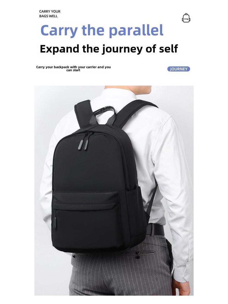 Unisex Korean Large Capacity 14" Backpack with Optional Logo - Ideal for Junior High Students, Simple and Stylish Design