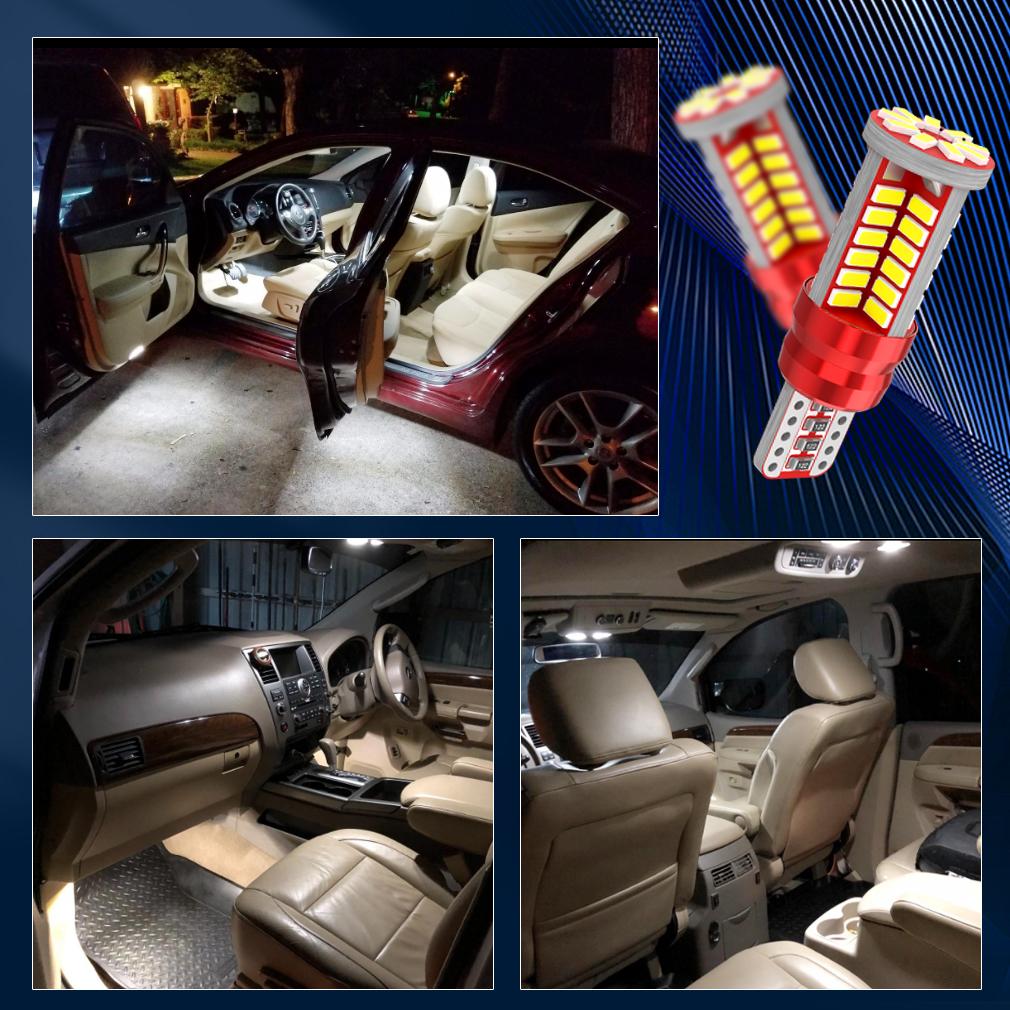 2 шт. T10 W5W Led 168 192 57 шт. 3014 чипы лампа Canbus автомобильный парковочный фонарь салон автомобиля освещение приборов белый 6000 К 12 В