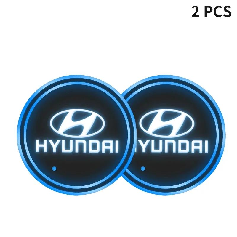 Светящаяся подставка под стакан для автомобиля 7 цветов для Hyundai N Tucson Solaris I30 Creta Ix35 I40 IX20 Veloster Kona i20 i10 Аксессуары yu1