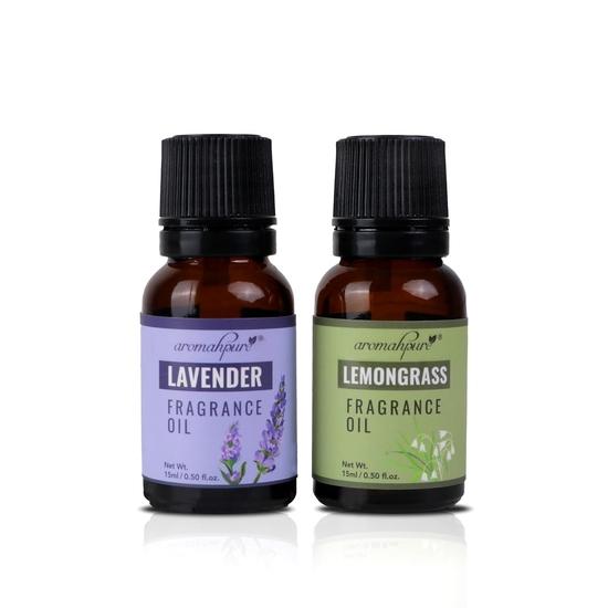 Эфирное масло Aromahpure |30 мл|Упаковка из 2 шт.|Масло с ароматом лаванды, лемонграсса для ароматизации дома|Лучшее для ароматерапии|Помогает в концентрации