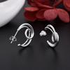 Silver-plated Earrings S925 Silver Earrings, Fashionable and Simple Twisted Wire Silver-plated Earrings for Girls, Earrings Gift