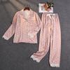 Silk Pajamas for Women Vintage Solid Home Clothes Satin Lace Sleepwear Set Sweet Chic Casual Loose Home Suit Trend
