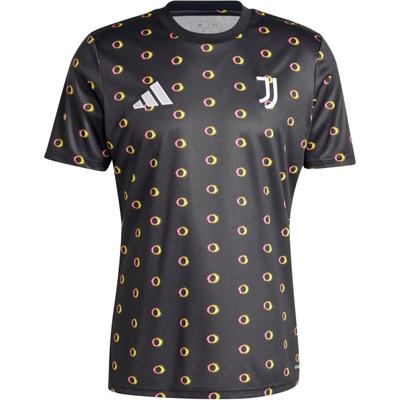 Футболка Juventus Pre-Match с круглым вырезом и вышитым логотипом бренда, повседневная спортивная футболка с коротким рукавом, мужские топы, черная IS5789