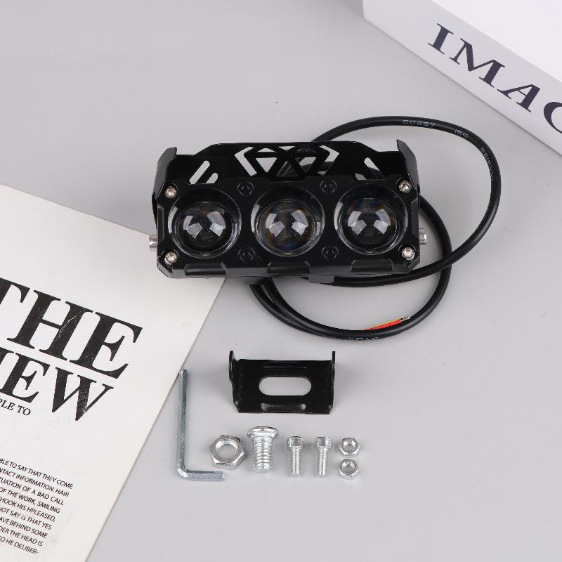 Мотоциклетный светодиодный прожектор двухцветный ближний/дальний свет противотуманные фары для автомобиля грузовика внедорожника UTV мини линза фара фара для вождения