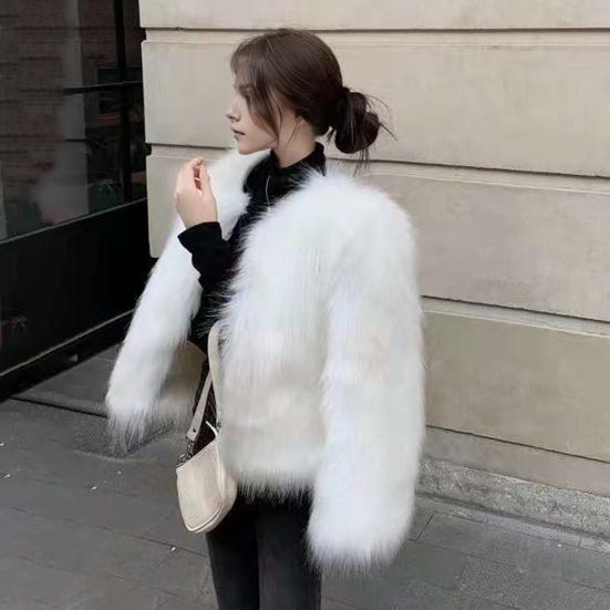 Женская куртка из искусственного меха осень-зима теплое свободное плюшевое пальто повседневное женское