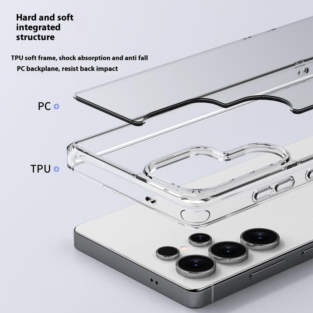 For Samsung Galaxy S24 Ultra Case PC+TPU Clear Anti Drop Phone Back Cover