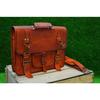 Handmade New Messenger Satchel Office Bag Classic Genuine Goat Leather Laptop