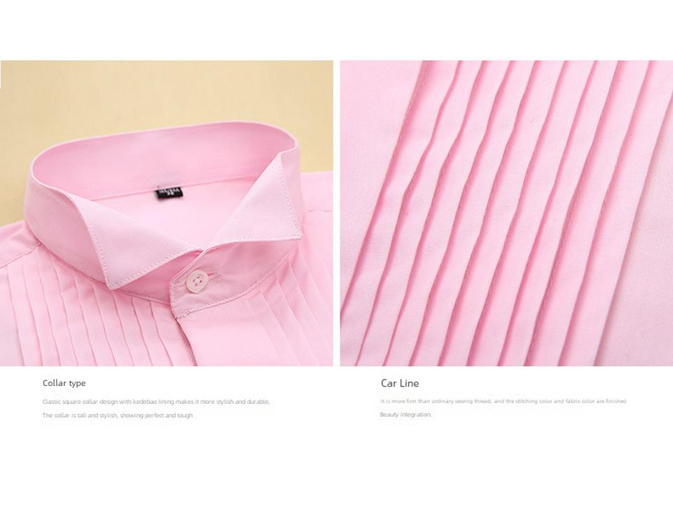 Мужская белая рубашка-смокинг с воротником-стойкой и длинным рукавом с черными запонками для свадеб и жениха