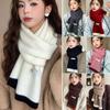 Winter Warm Wool Scarf Thick Neckerchief Korean Style Bandana  for Women Female