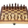Magnetic Wooden Folding Chess Set with Felted Game Board Interior Folding Chessboard Travel