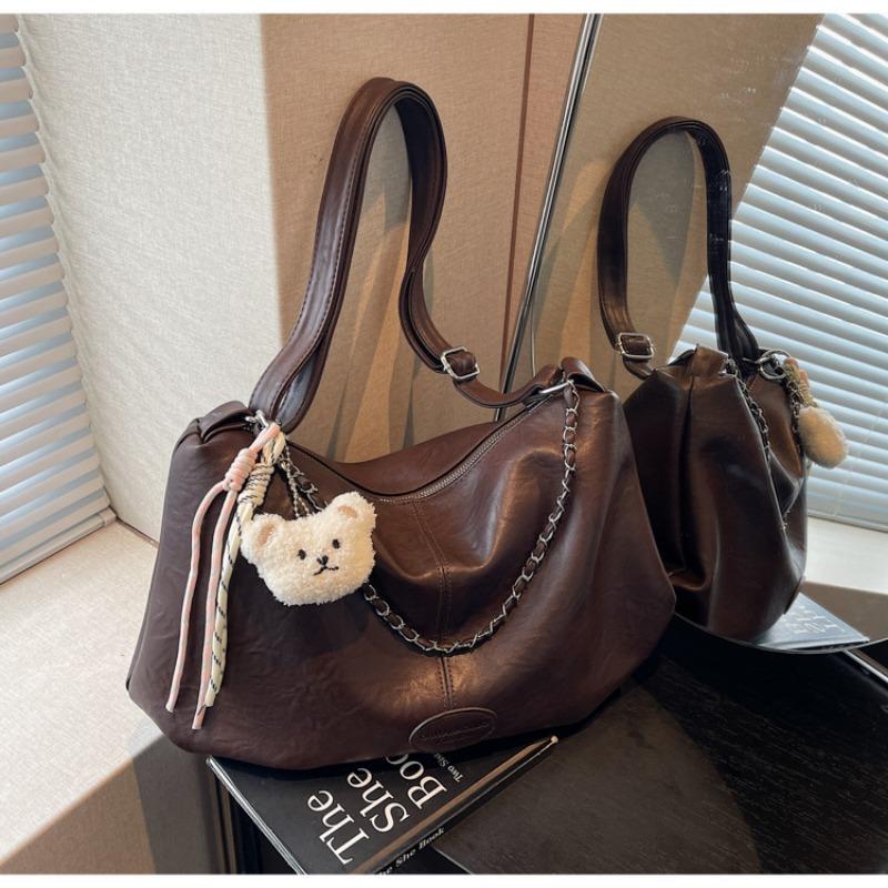 Вместительная ретро-сумка женская осенне-зимняя новая повседневная на плечо, сумка-мессенджер, цепочка, плиссированная сумка-тоут