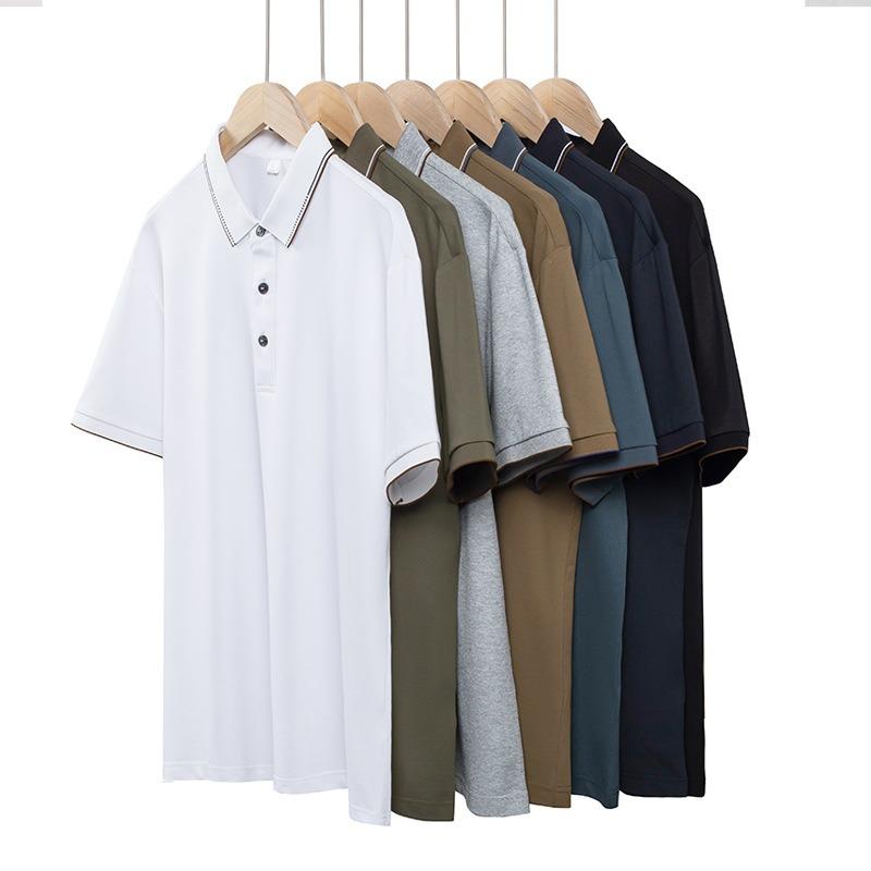 Антибактериальная рубашка поло из ледяного шелка, мужская футболка с коротким рукавом и лацканами, деловая женская футболка премиум-класса, летний дышащий топ, ЛОГОТИП