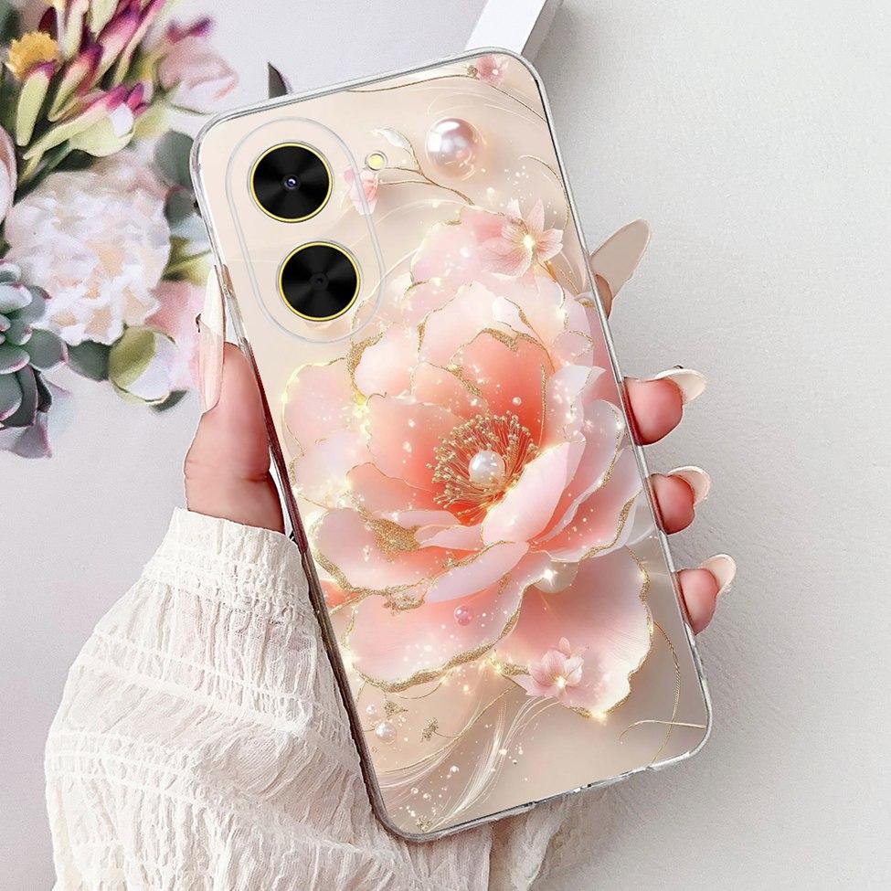 For Redmi A5 NFC 5G Case Cover Clear Luxury Kawaii Cute Cat Fashion Flowers Funny Painted Soft Phone Case For Redme A5 NFC 5G