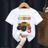 Yellow Monster Trucks Are My 212th Birthday Ready To Tshirts Fashion Boys T Shirt Gift Clothing For Kids White Shortsleeve Tops