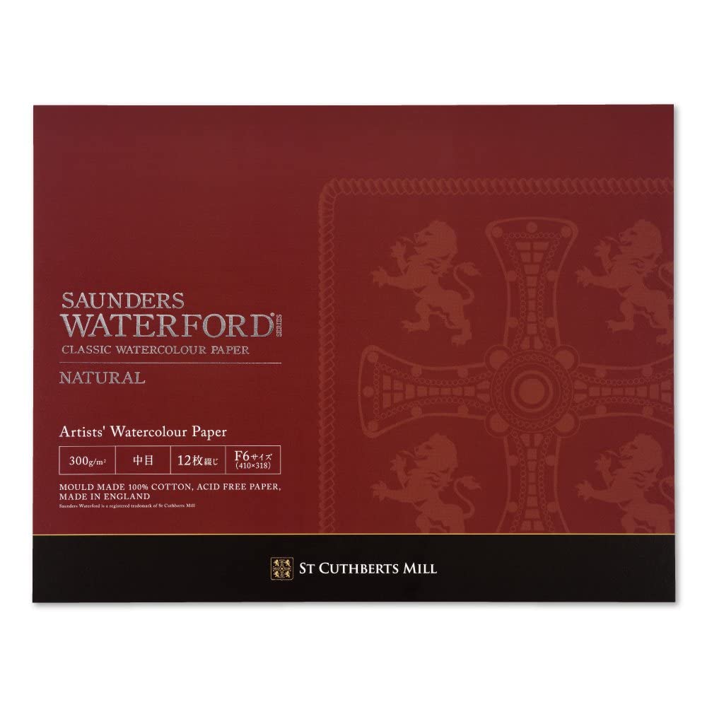 Бумага акварельная Holbein Waterford EB-F6 Натуральная Среднее зерно 300г Размер F6 Блок 12 листов Переплетенный 270914