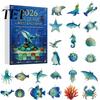 Unique Holiday Countdown Box Sea Life Advent Calendar 2026, 2D Christmas with Tree Hanging Ornaments Ocean Animal Acrylic Pendants, Festive